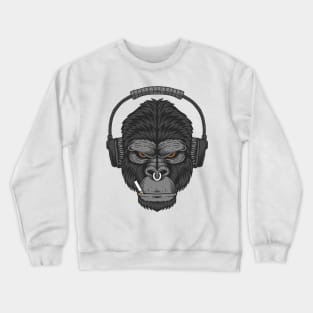 Gorilla headphone cigarette Crewneck Sweatshirt